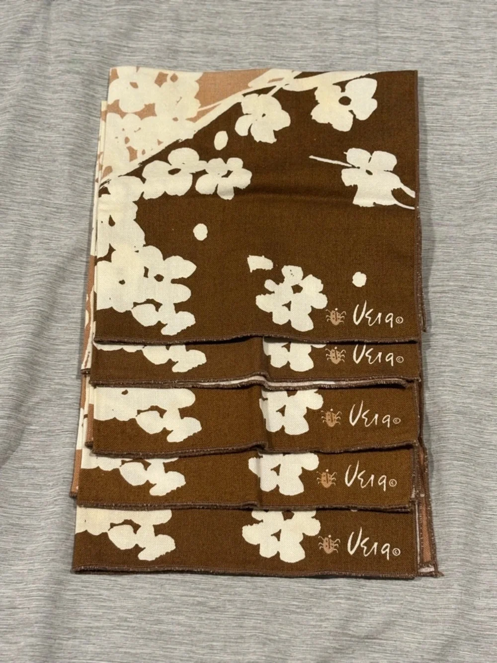 Floral Cotton Napkins in Brown and Cream